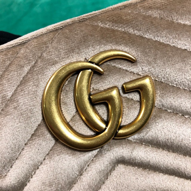 Gucci經典款女包 447632 古馳女士天鵝絨單肩挎斜挎包  gqy2329